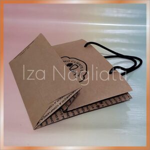 Sacola de papel personalizada, frente, verso e lateral (Molde para confecção manual)