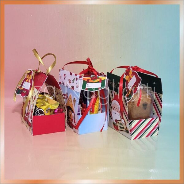 Trio de sacolinha bolsa para mini panetone 80 grs - Natal - Image 3