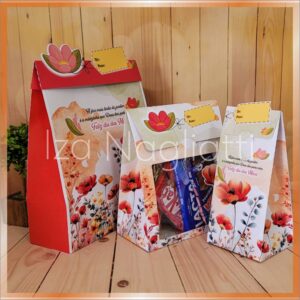 3 modelos de sacolas trapézio P, M, G dia das mães