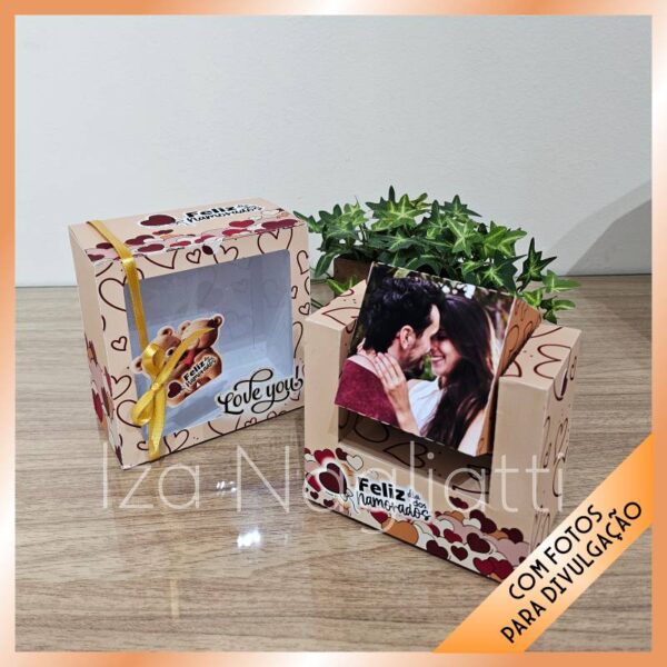 Cubo giratório com fotos e caixa para dia dos namorados - Image 3