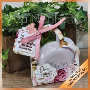 Trio de sacolas de coração P, M e G – Parabéns