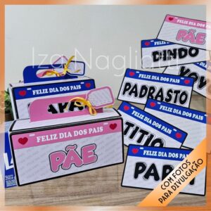 6 modelos de placas para caixa de bombom lacta – dia dos pais