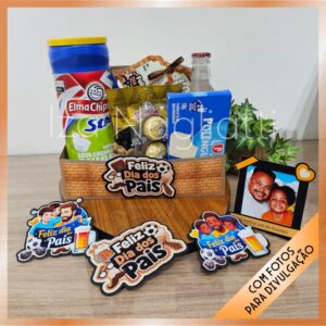 Cesta e porta retrato – dia dos pais