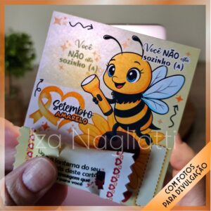 Trio mágico de cards de balinha com mensagem – Setembro amarelo