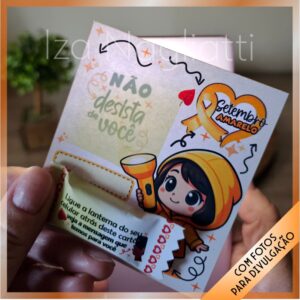 Trio mágico de cards de balinha com mensagem – Setembro amarelo