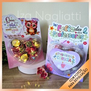 Trio de cards de coração – Dia dos professores