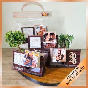 4 Porta fotos cubos com calendário -2026