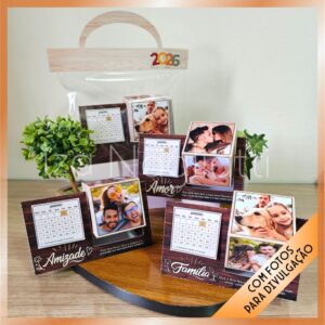 4 Porta fotos cubos com calendário -2026