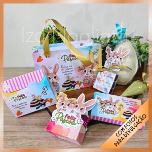 Kit sacolinha e guloseimas – Páscoa coelhos