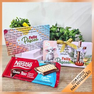 2 Caixinhas de barra de chocolate lacta e nestlé – Páscoa coelhos e cristã