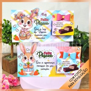 4 Cards para bis duplo – Páscoa coelhos e cristã