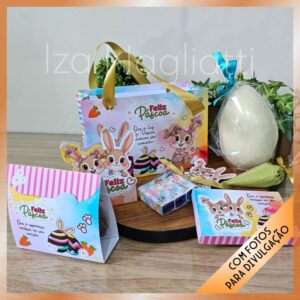 Kit sacolinha e guloseimas – Páscoa coelhos