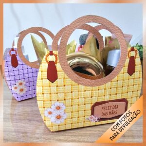 3 Bolsas com alça M 18x17x6 cm – Dia das mães