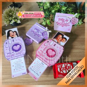 2 Caixas câmera com porta kit kat – Dia das mães