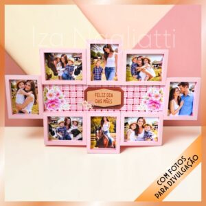 Quadro com 8 fotos grande – Dia das mães