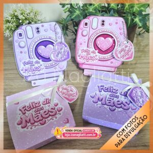 2 Caixas câmera com porta kit kat – Dia das mães