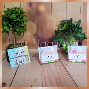 6 modelos de cards de Bis para pascoa cristã e coelhos