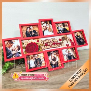 Quadro com 8 fotos grande – Dia dos namorados