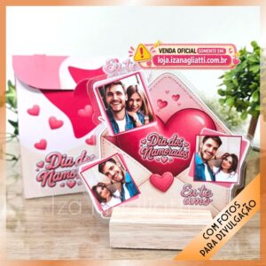 Porta fotos de mesa com sacola – Dia dos namorados