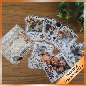 Kit 6 chaveiros tipo polaroid – Dia dos pais