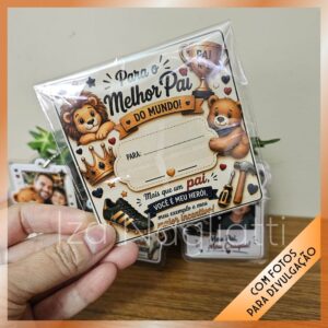 Kit 6 chaveiros tipo polaroid – Dia dos pais