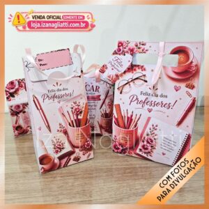 Kit 5 Embalagens presente em tons rosa – Dia dos professores